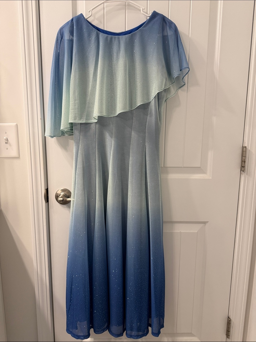 Size 10 Girls' Ombre Blue to Mint Sparkle Dance Dress